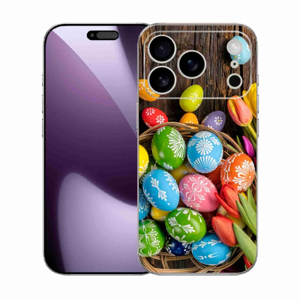 Gélový kryt mmCase na iPhone 17 Pro - veľkonočné vajíčka