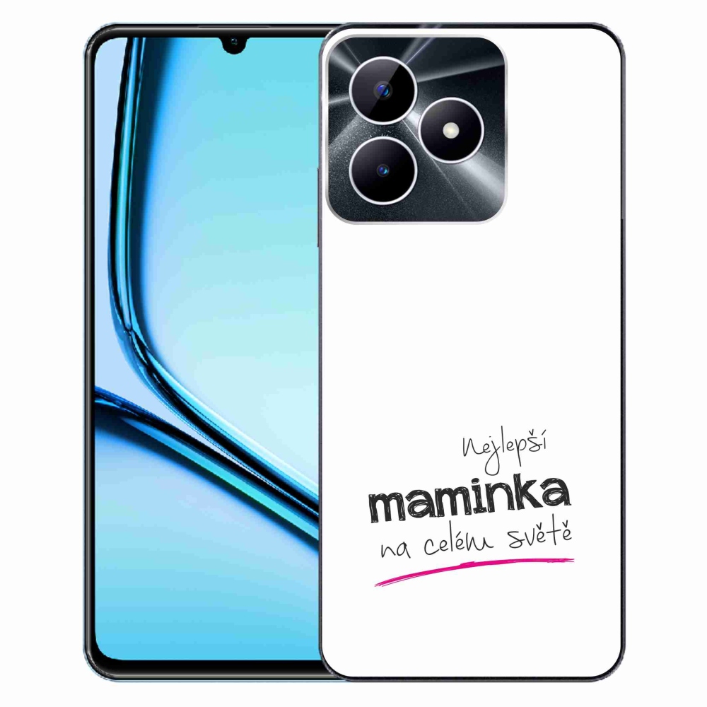 Gélový kryt mmCase na Realme Note 50 - najlepšia mamička 4 biele pozadie
