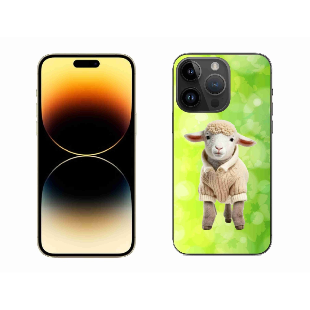 Gélový kryt mmCase na iPhone 14 Pro Max - jahňa vo svetri