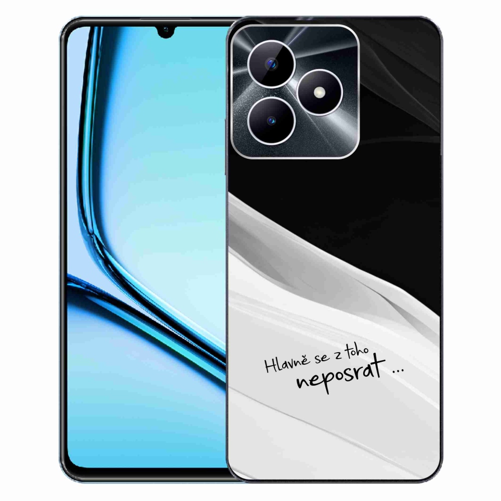 Gélový kryt mmCase na Realme Note 50 - vtipný text 13 bieločierne pozadie