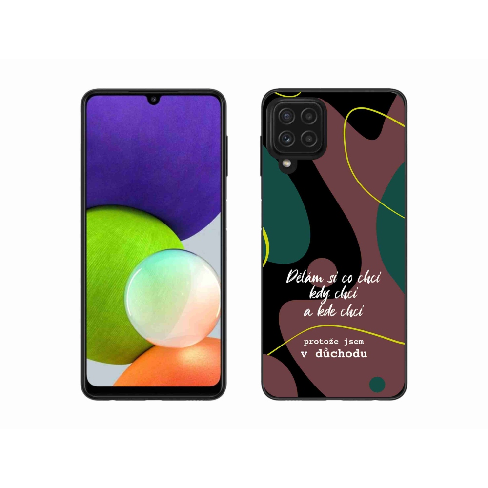 Gélový kryt mmCase na Samsung Galaxy A22 4G - vtipný text 10 čierne pozadie