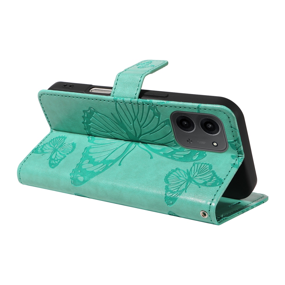 Big Butterfly knižkové púzdro na Xiaomi Redmi 15C 4G/5G (173mm) - modrozelené
