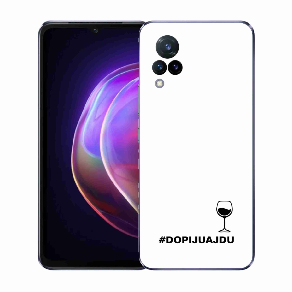 Gélový kryt mmCase na Vivo V21 4G/5G - vínny motív biele pozadie