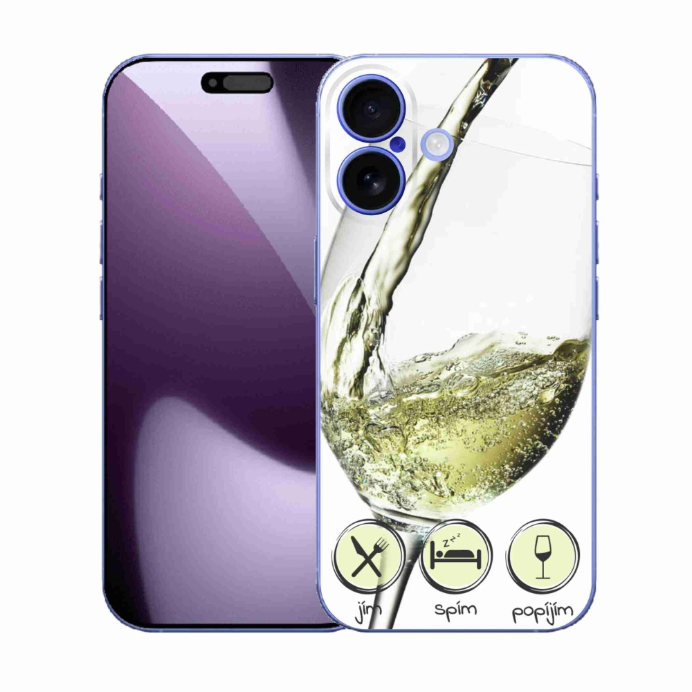 Gélový kryt mmCase na iPhone 17 - pohár vína bielej