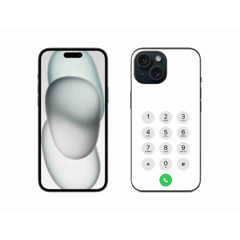 Gélový kryt mmCase na iPhone 15 - biely číselník