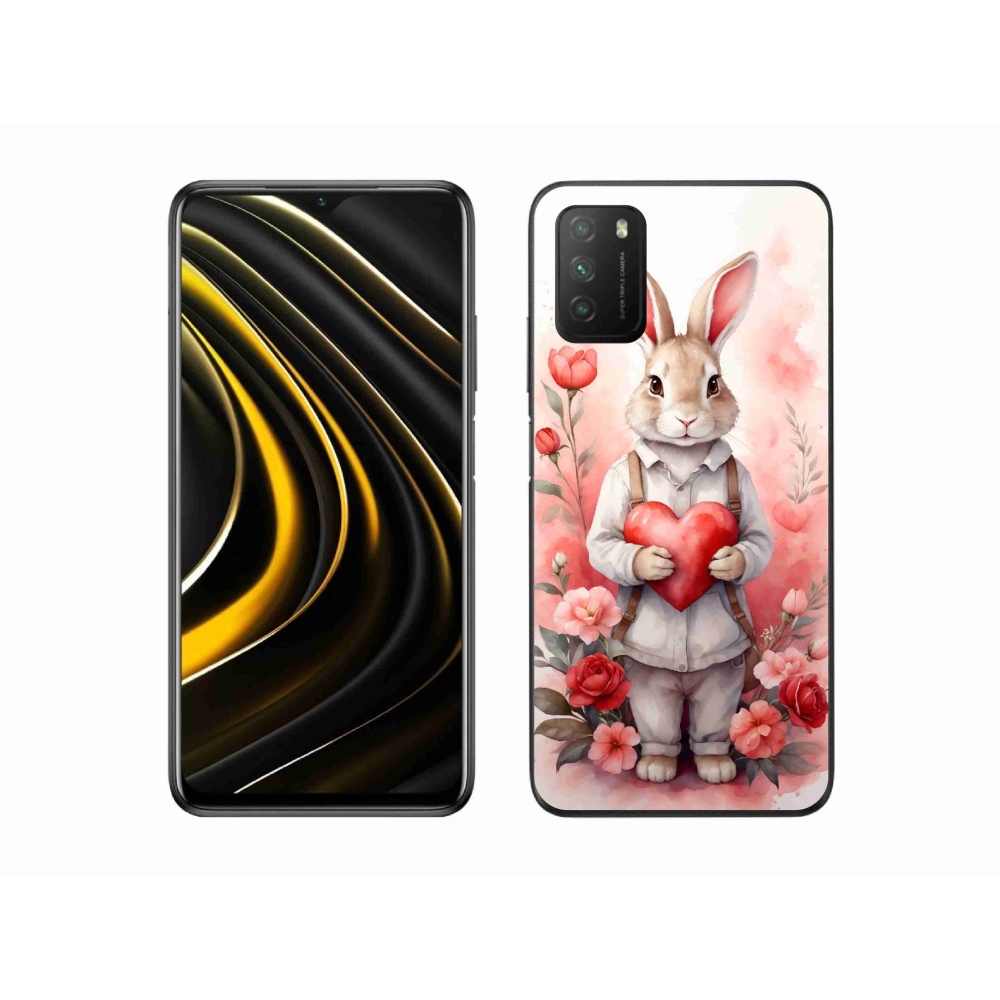 Gélový kryt mmCase na Xiaomi Poco M3 - zajac so srdiečkom