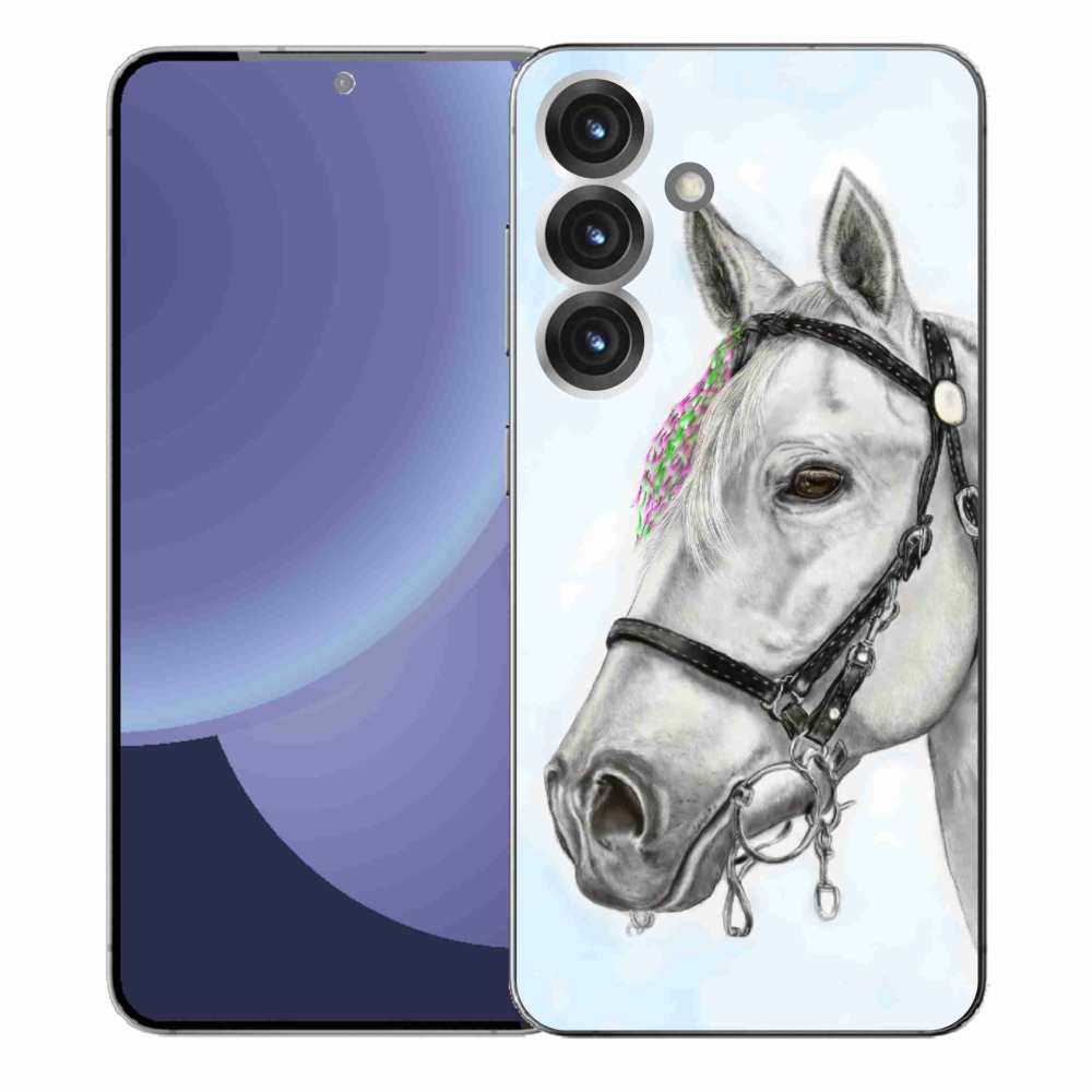 Gélový kryt mmCase na Samsung Galaxy S25+ - biely kôň 1