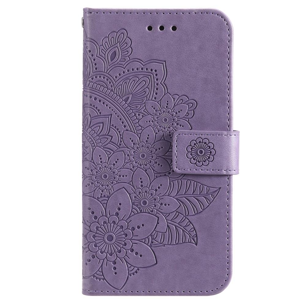 Floral knižkové púzdro na Vivo Y36 - fialové