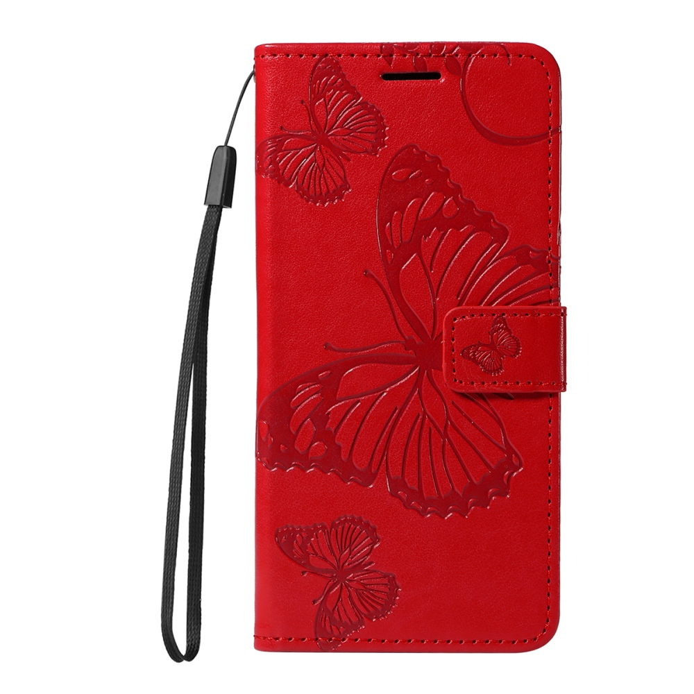 Big Butterfly knižkové puzdro na Xiaomi Poco F7 5G - červené