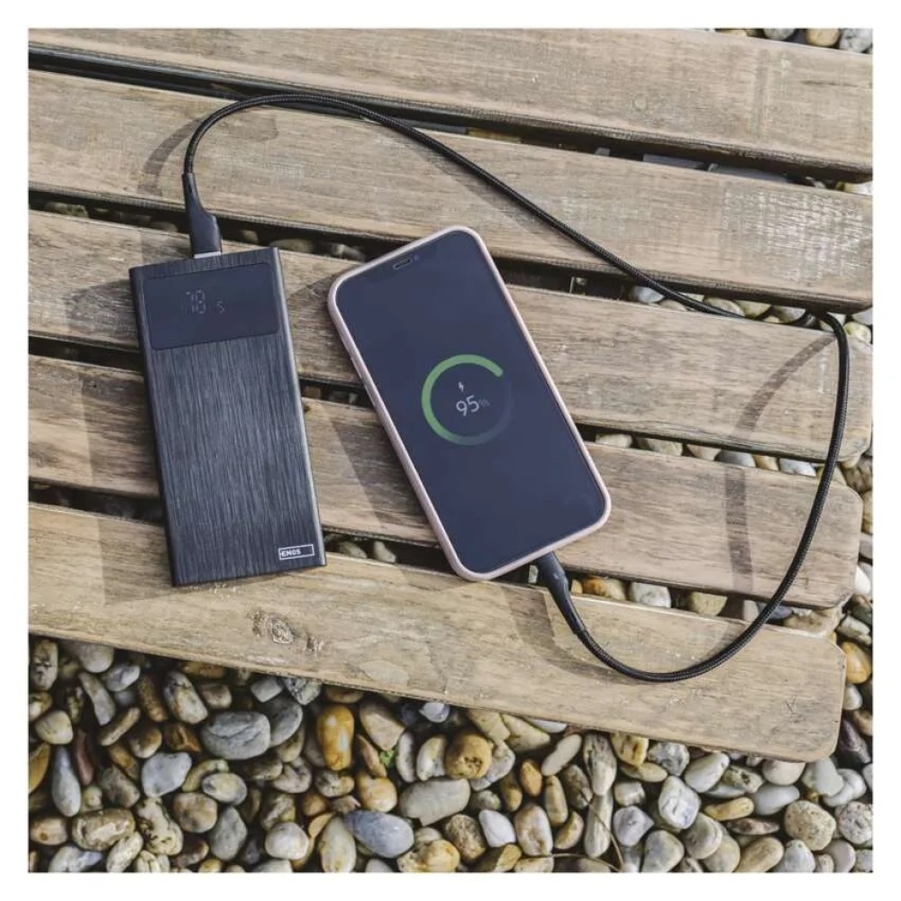 Powerbanka EMOS BetaQ 10, 10 000 mAh, 22,5 W - čierna