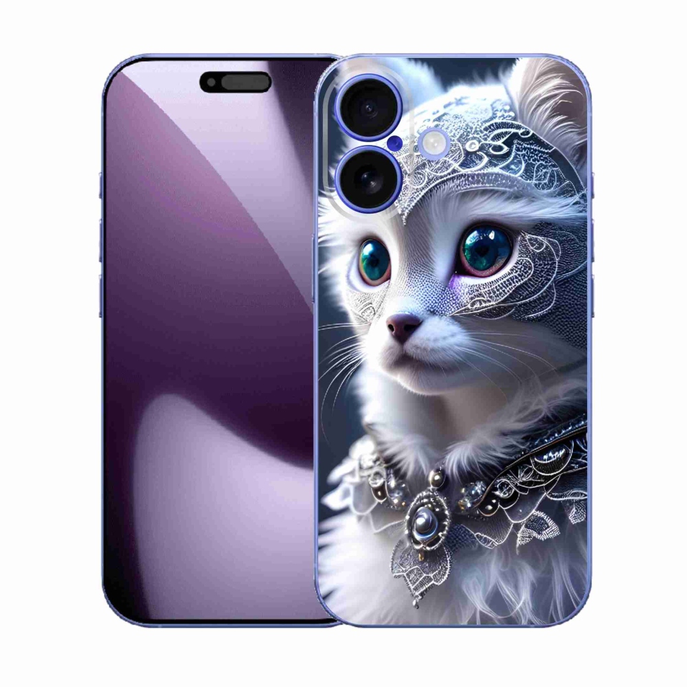 Gélový kryt mmCase na iPhone 17 - biela mačka