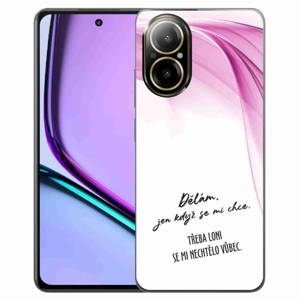 Gélový kryt mmCase na Realme C67 - vtipný text 12 biele pozadie