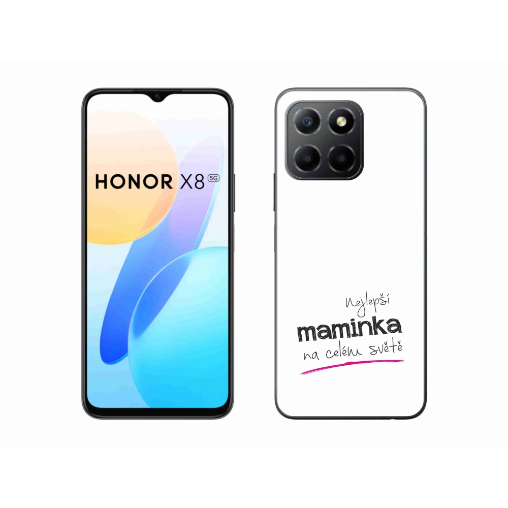 Gélový kryt mmCase na Honor X8 5G/Honor 70 Lite 5G - najlepšia mamička 4 biele pozadie