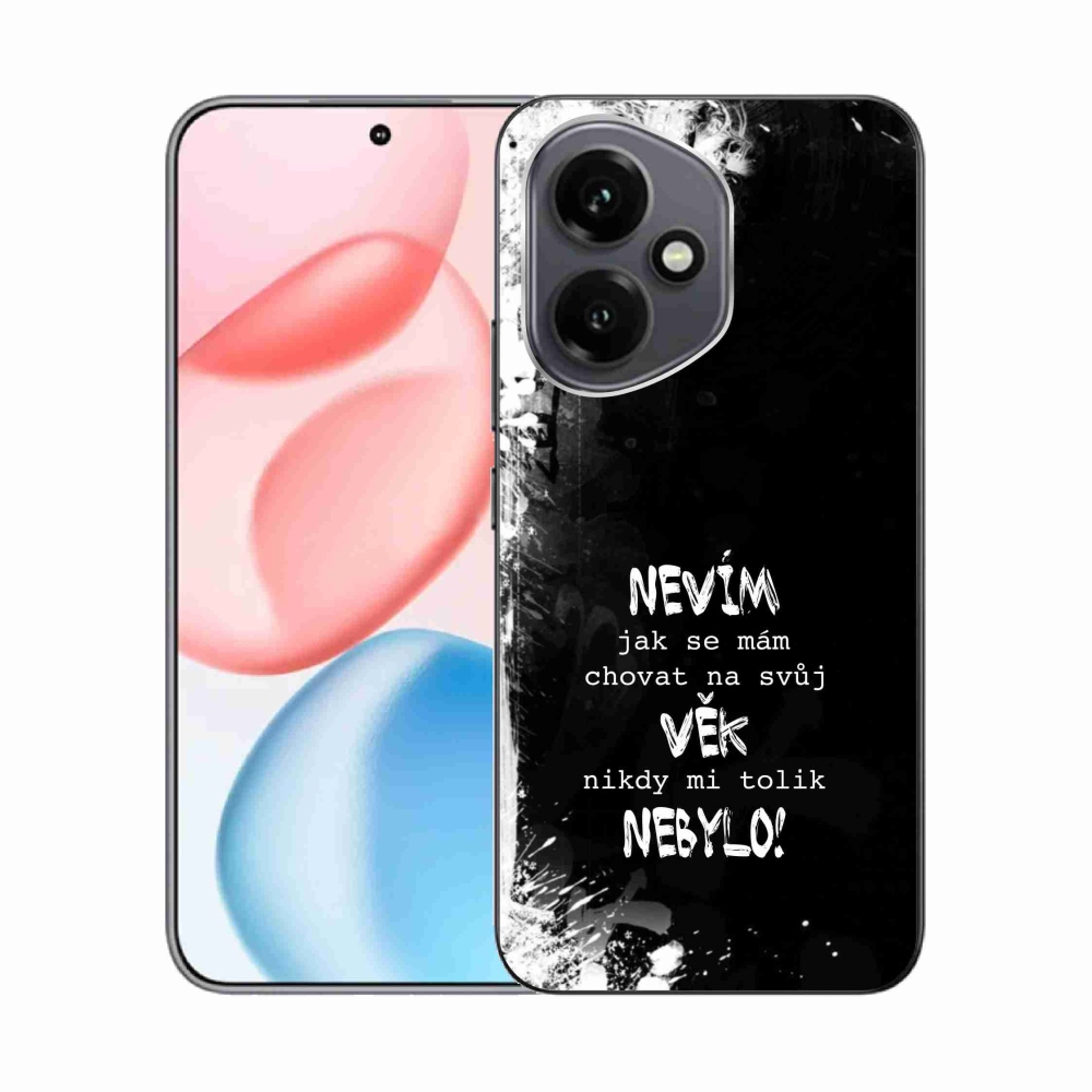 Gélový kryt mmCase na Honor 400 - vtipný text 14 čierne pozadie