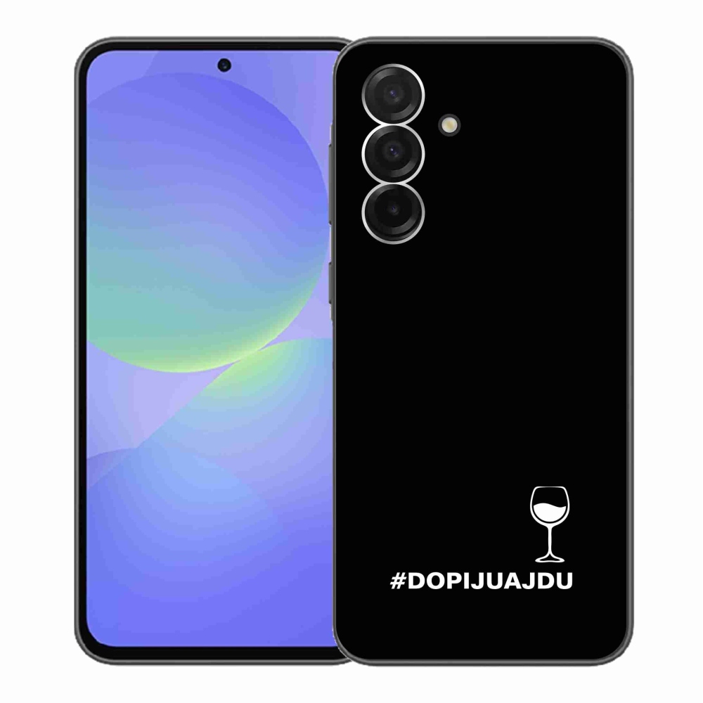Gélový kryt mmCase na Samsung Galaxy A36 5G - vínny motív čierne pozadie
