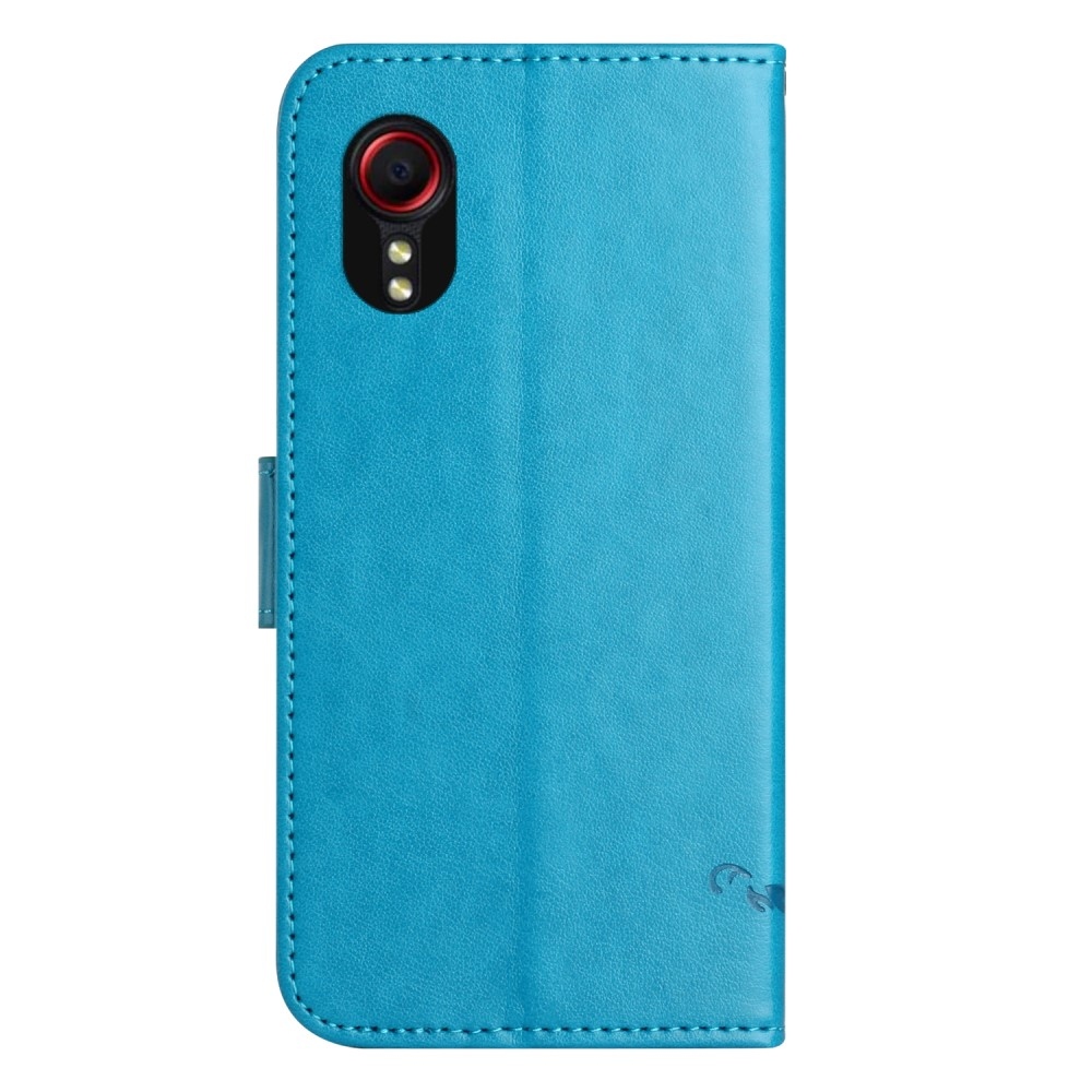 Flower knižkové púzdro na Samsung Galaxy Xcover 7 - modré