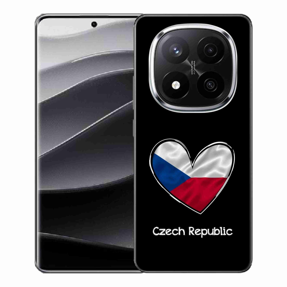 Gélový kryt mmCase na Xiaomi Redmi Note 14 Pro+ 5G - vlajka srdca čierne pozadie