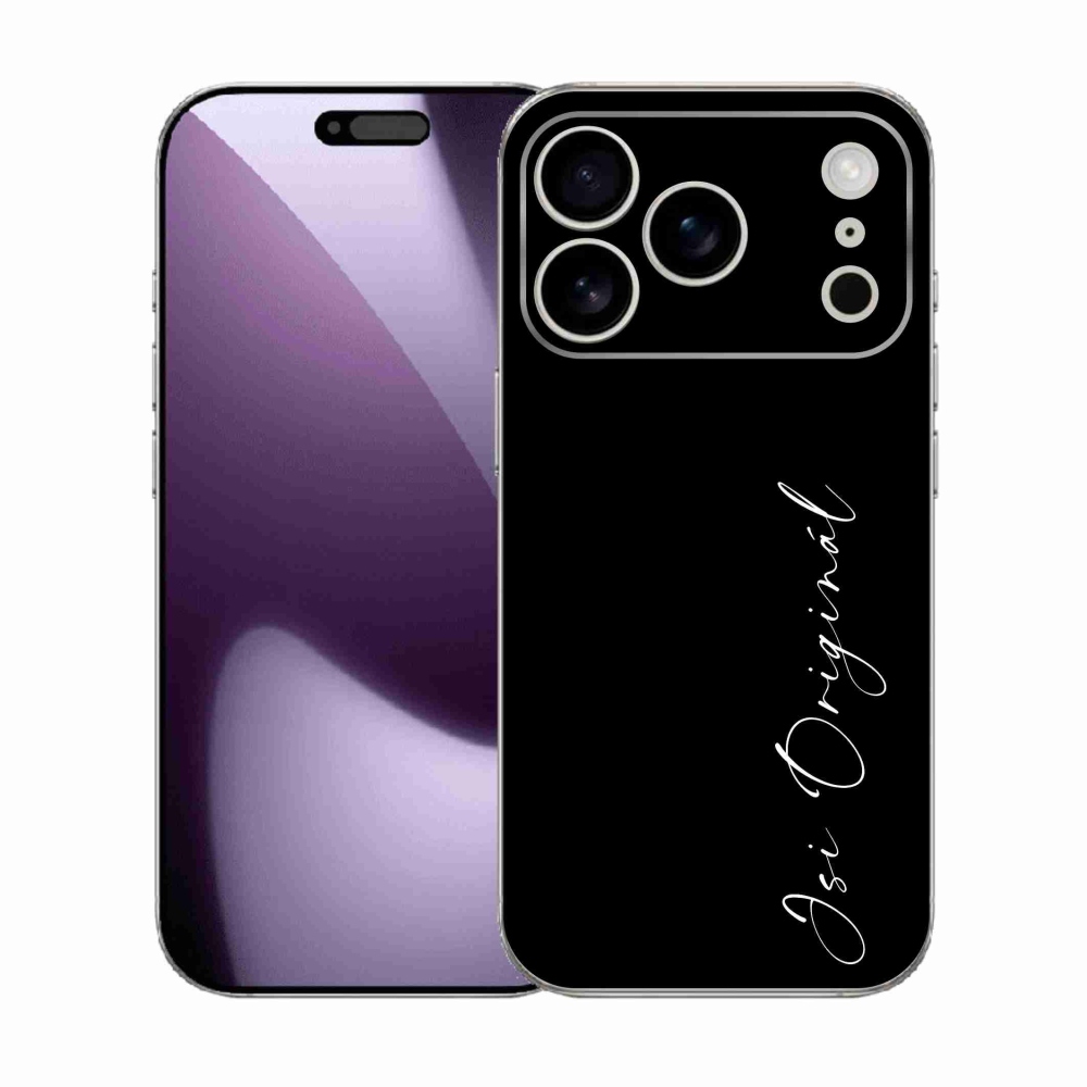 Gélový kryt mmCase na iPhone 17 Pro - si originál čierne pozadie