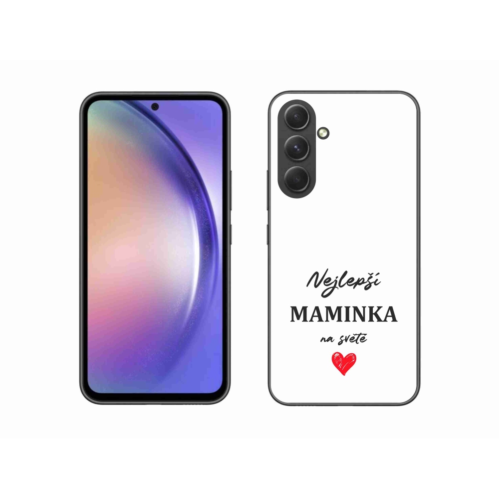 Gélový kryt mmCase na Samsung Galaxy A54 5G - najlepšia mamička 1 biele pozadie