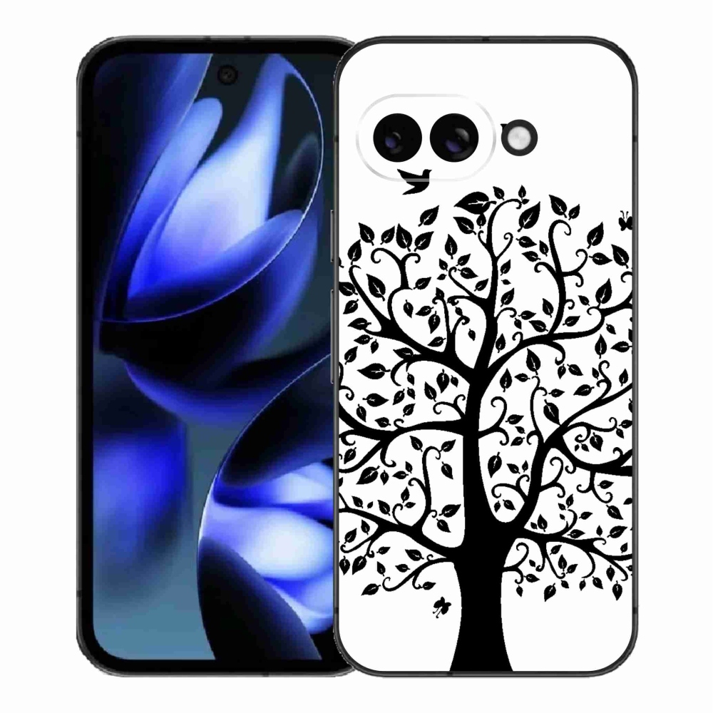Gélový kryt mmCase na Google Pixel 9a - čiernobiely strom