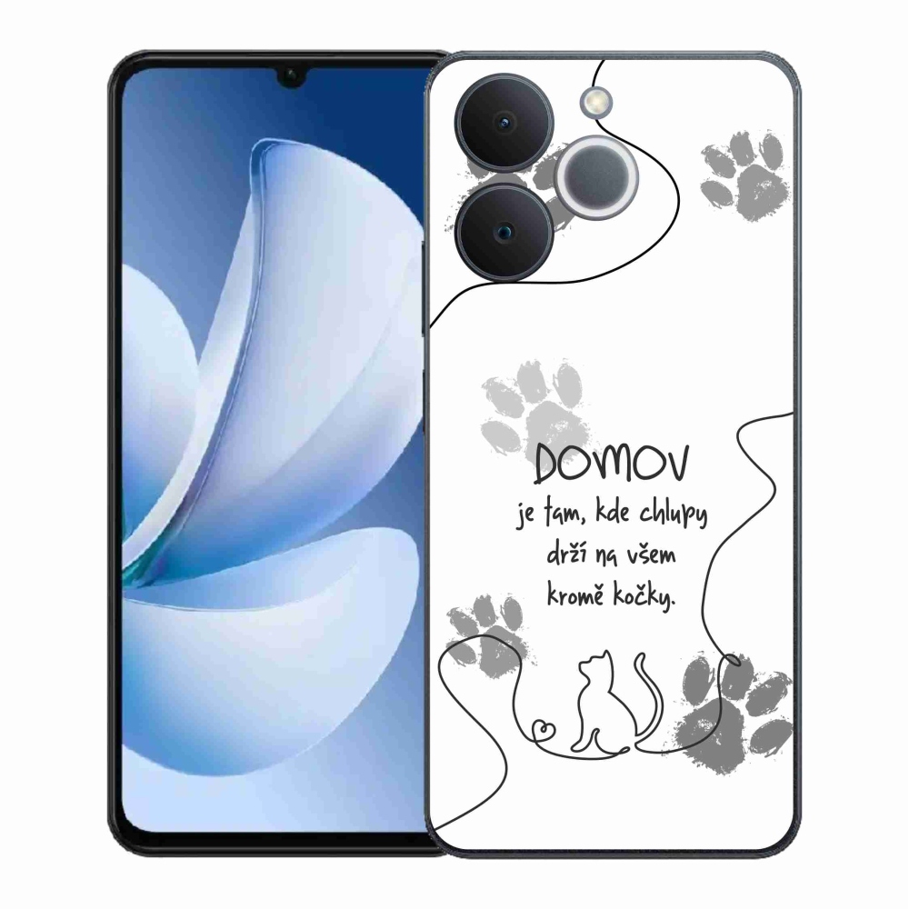 Gélový kryt mmCase na Realme Note 70T - mačacie motív biele pozadie