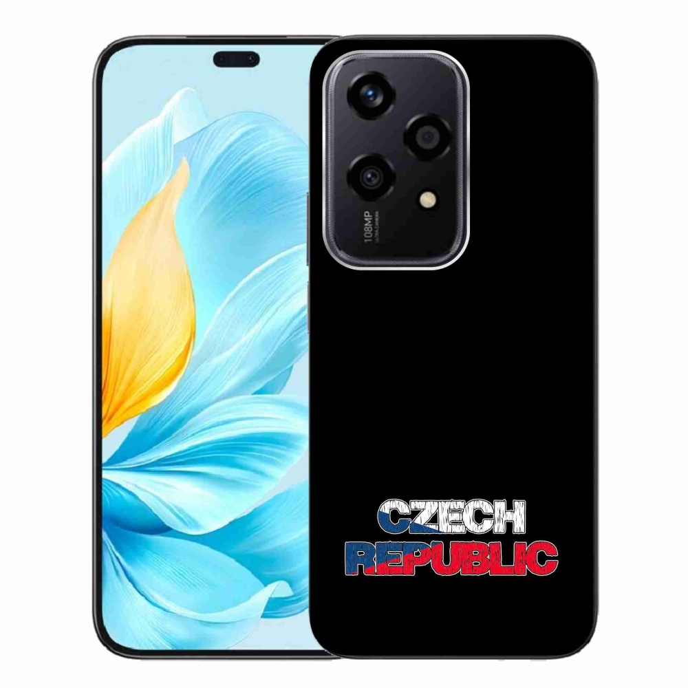 Gélový kryt mmCase na Honor 200 Lite 5G - Czech Republic čierne pozadie