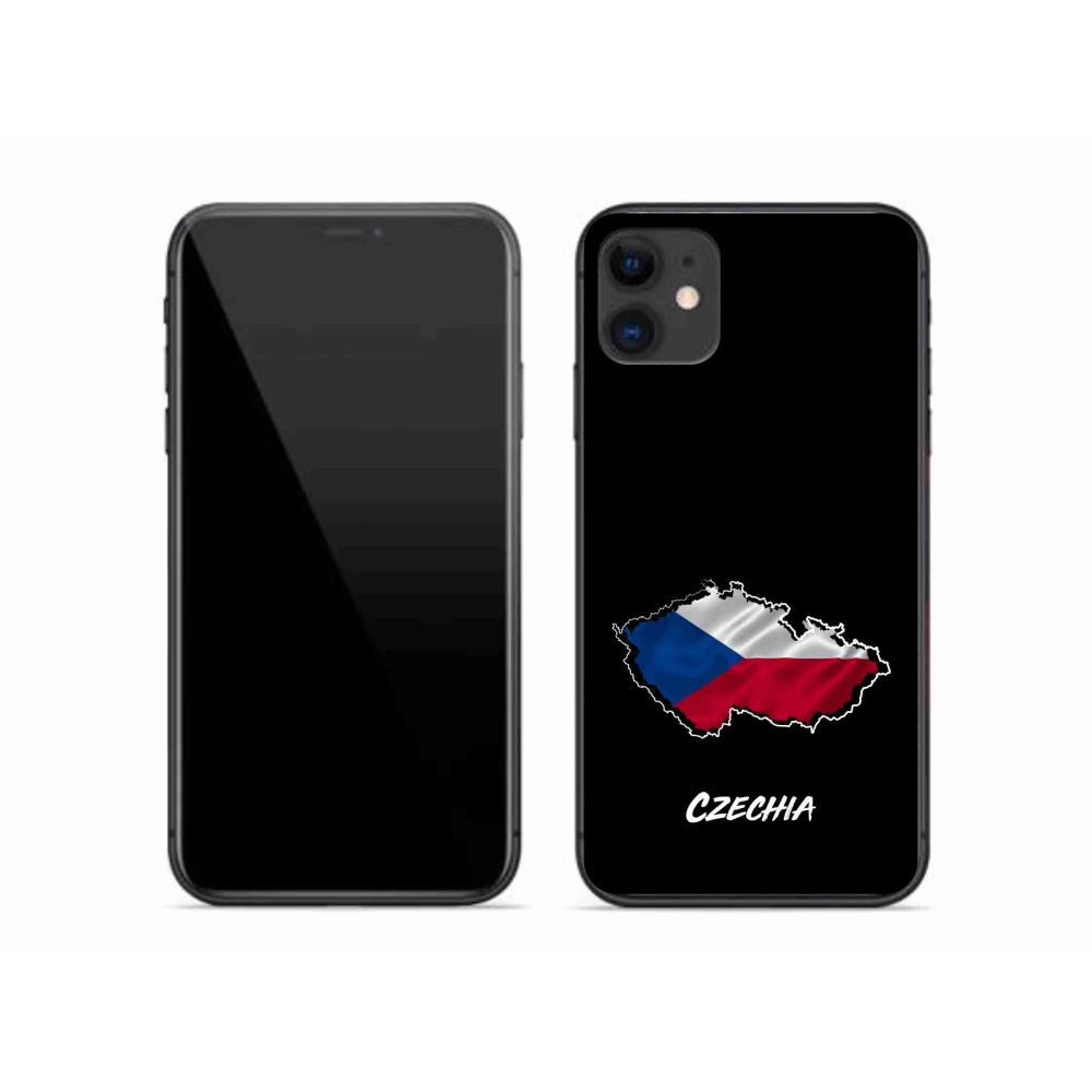 Gélový kryt mmCase na iPhone 11 - Czechia čierne pozadie