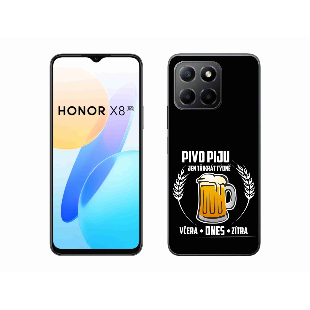 Gélový kryt mmCase na Honor X8 5G/Honor 70 Lite 5G - pivný motív čierne pozadie