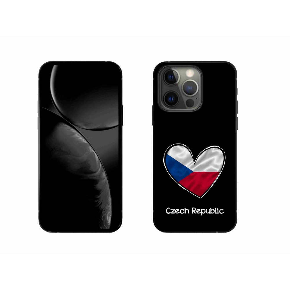 Gélový kryt mmCase na iPhone 13 Pro 6.1 - vlajka srdca čierne pozadie