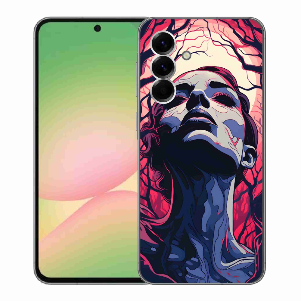 Gélový kryt mmCase na Samsung Galaxy A56 5G - abstraktná tvár