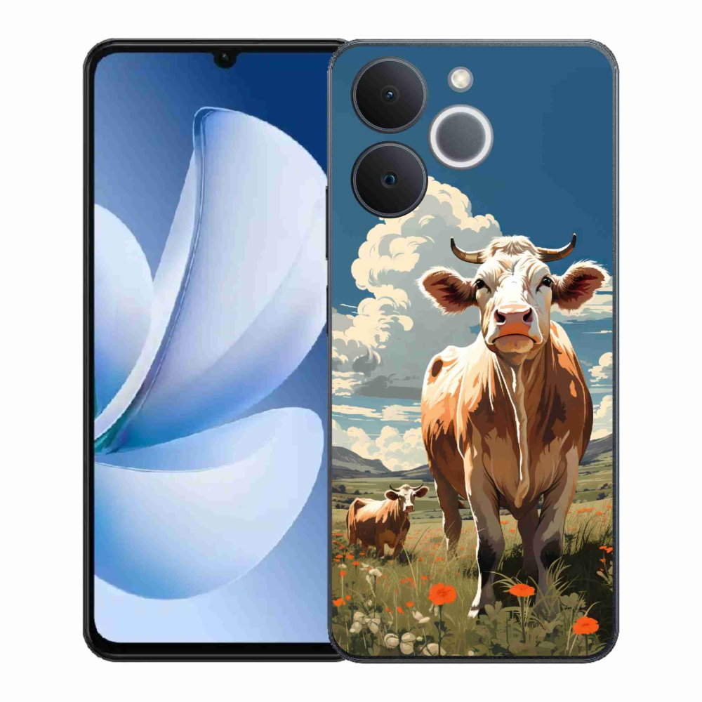 Gélový kryt mmCase na Realme Note 70T - kravy na lúke