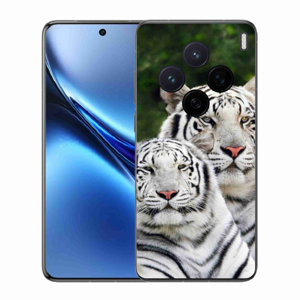 Gélový kryt mmCase na Vivo X200 5G - bieli tigre