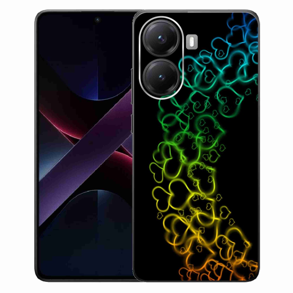 Gélový kryt mmCase na Xiaomi Poco X7 Pro 5G - farebné srdiečka