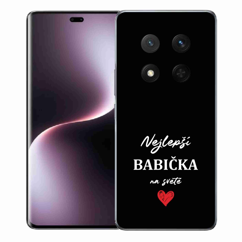 Gélový kryt mmCase na Honor Magic 7 Lite 5G - najlepšia babička 1 čierne pozadie