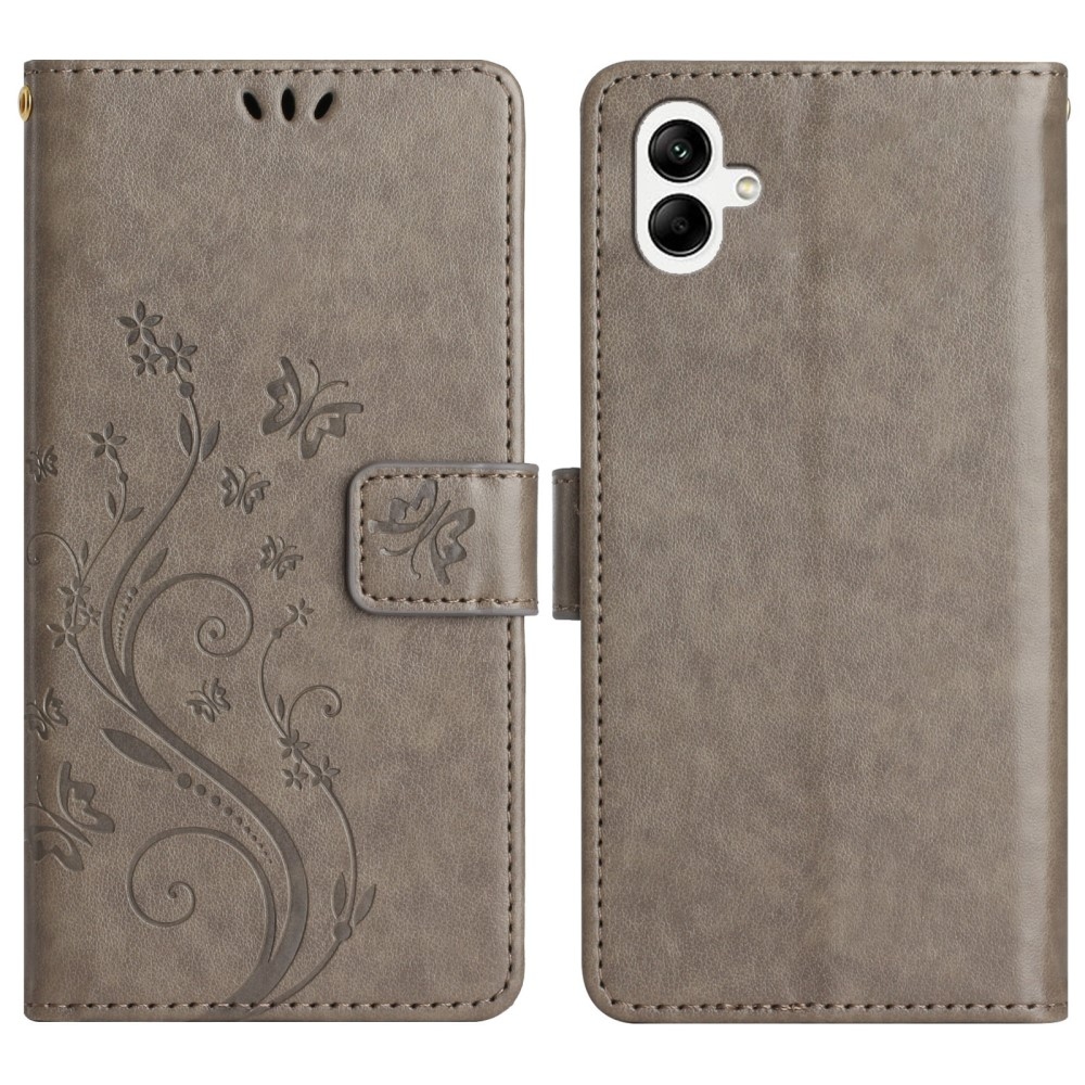 Flowers knižkové púzdro na Samsung Galaxy A06 4G - šedé