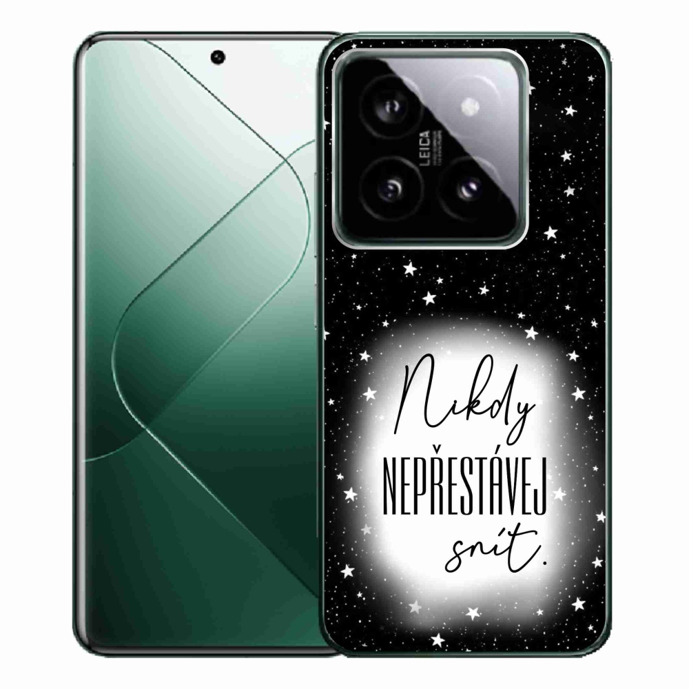 Gélový kryt mmCase na Xiaomi 14 Pro - citát 1 bieločierne pozadie