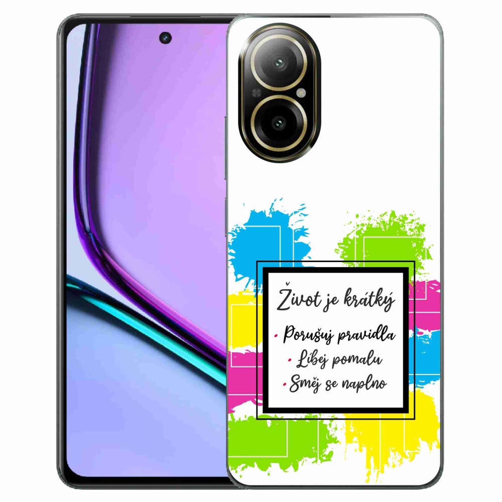Gélový kryt mmCase na Realme C67 - citát 5 biele pozadie