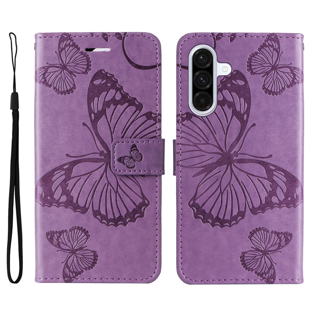 Big Butterfly knižkové púzdro na Samsung Galaxy A36 5G - svetlofialové