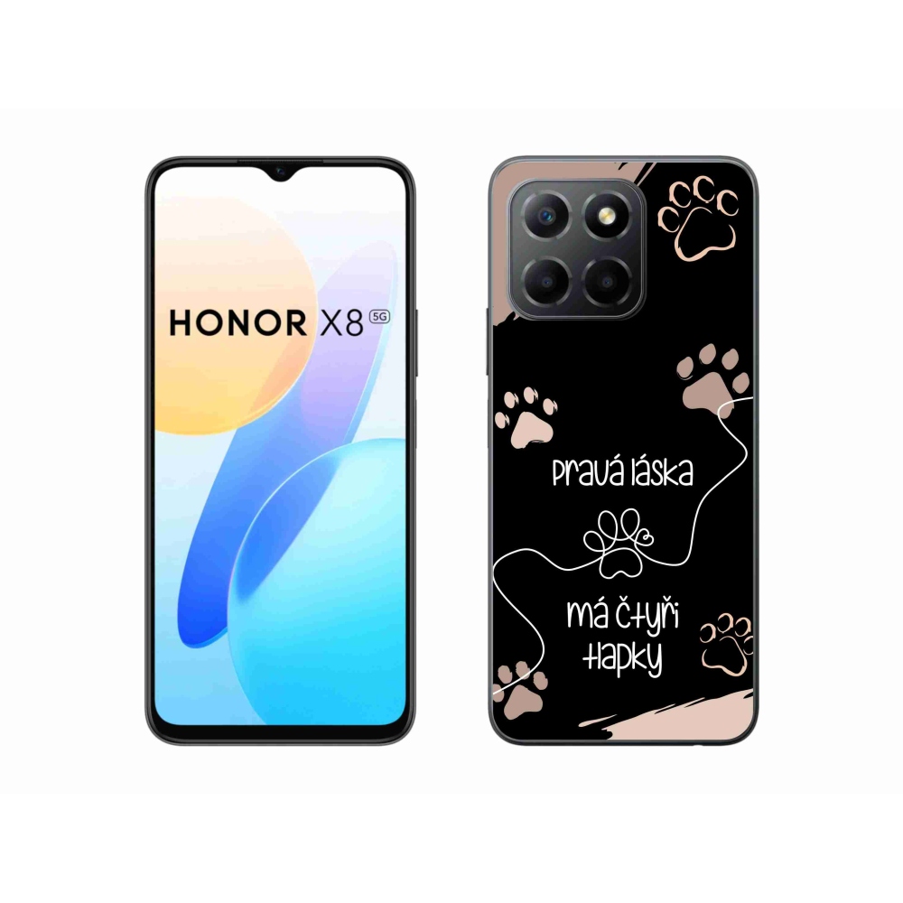 Gélový kryt mmCase na Honor X8 5G/Honor 70 Lite 5G - psí motív 1 čierne pozadie