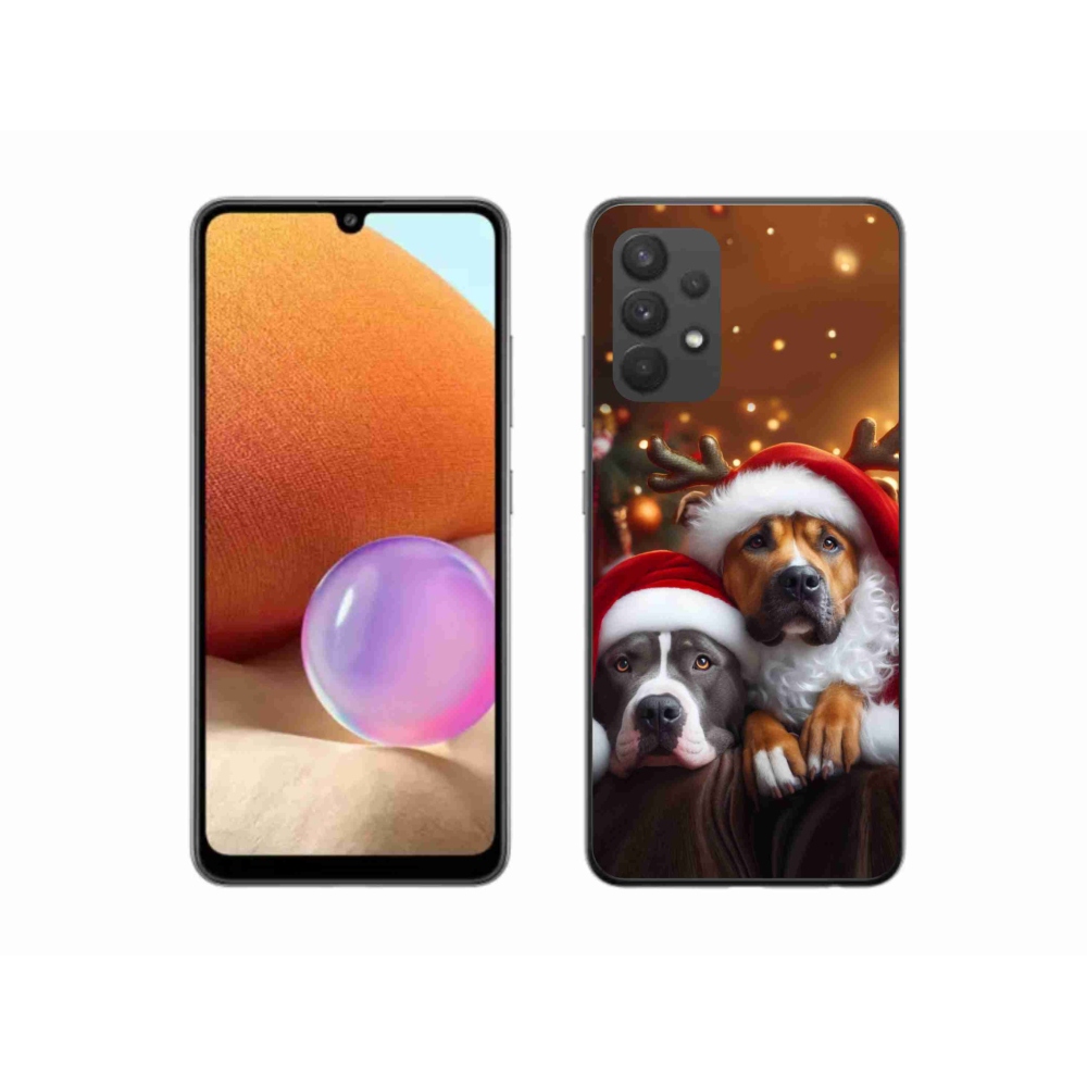 Gélový kryt mmCase na Samsung Galaxy A32 4G - vianočné psy