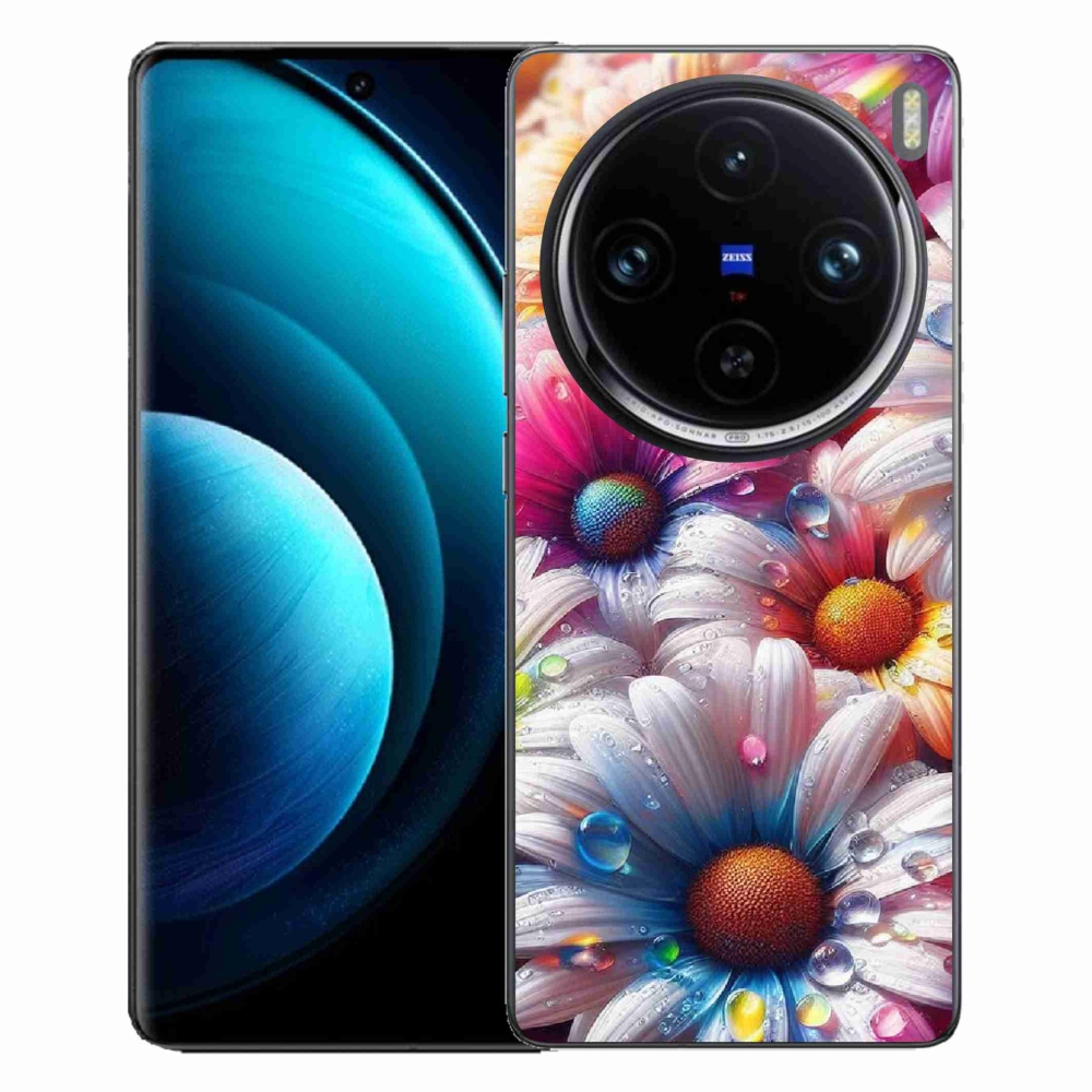 Gélový kryt mmCase na Vivo X100 Pro 5G - farebné margaréty