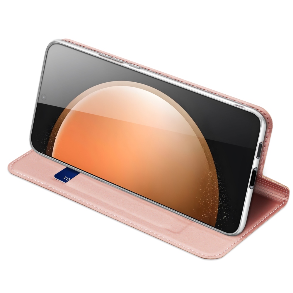 DUX knižkové púzdro na Samsung Galaxy S25 FE - ružovozlaté