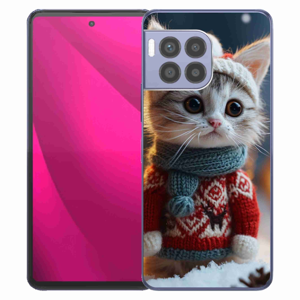 Gélový kryt mmCase na T-Mobile T Phone 2 Pro - mačiatko vo svetri