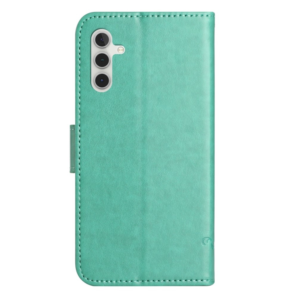 Flower knižkové púzdro na Samsung Galaxy A26 5G - modrozelené