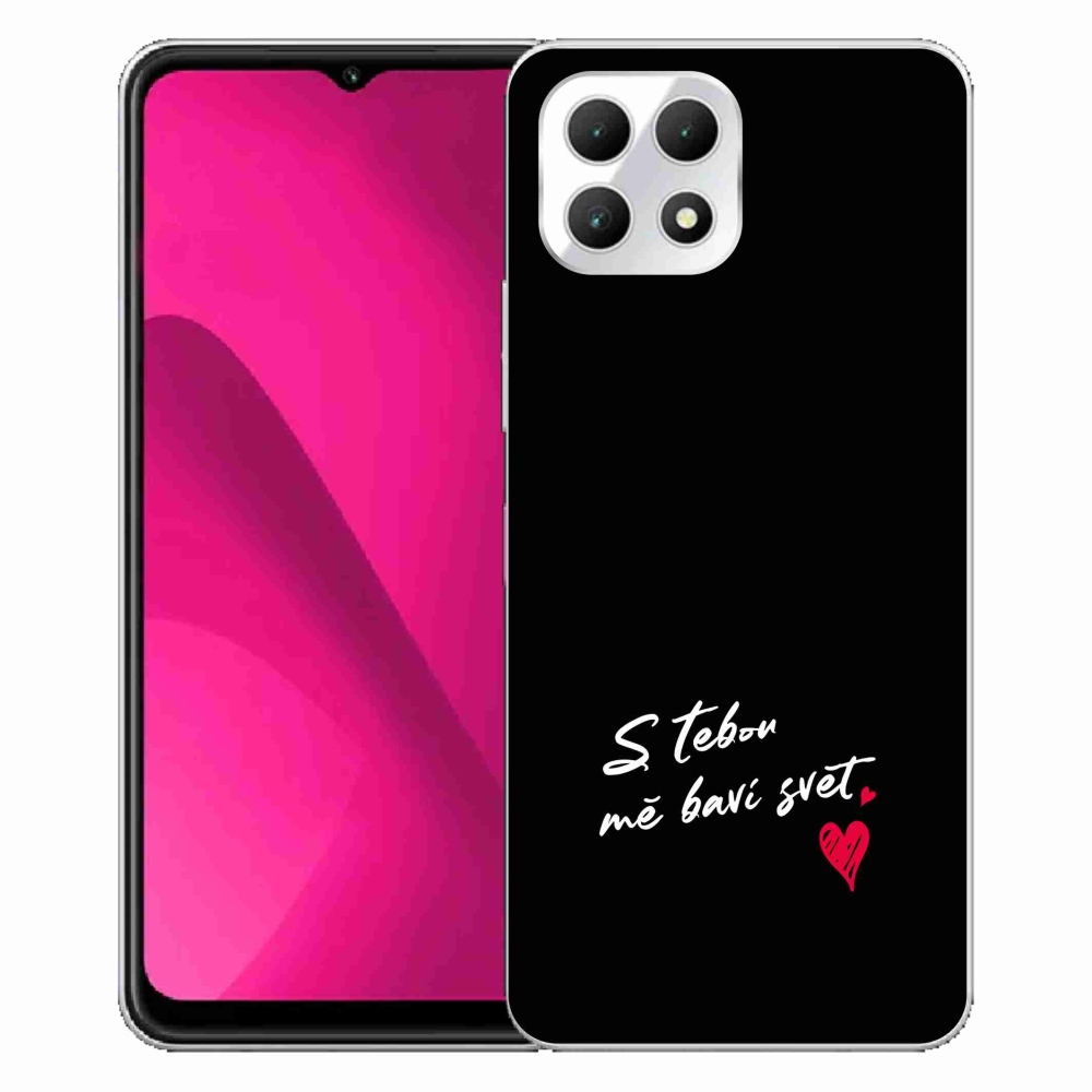 Gélový kryt mmCase na T-Mobile T Phone 2 - zamilovaný text 1 čierne pozadie