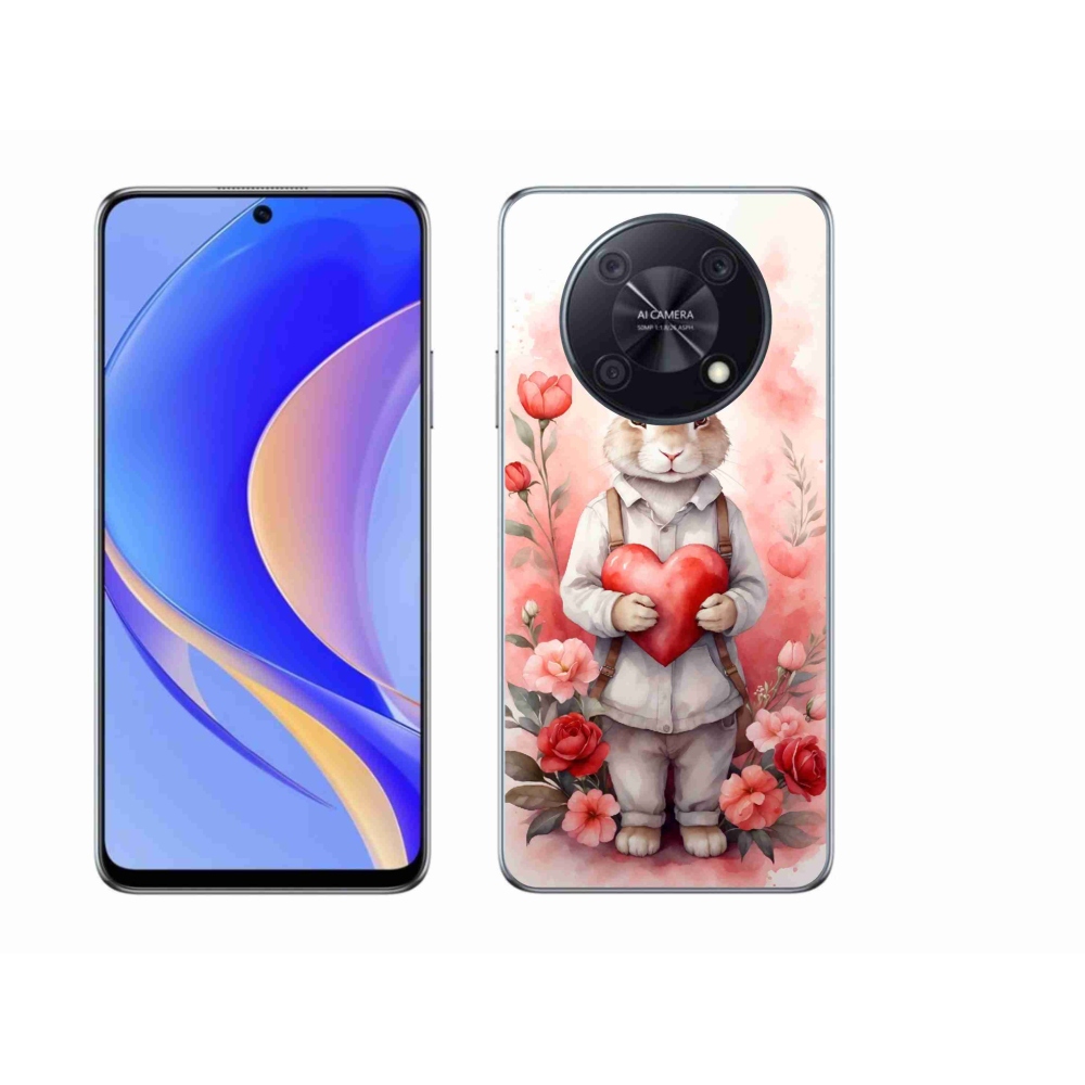 Gelový kryt mmCase na Huawei Nova Y90 - zajíc se srdíčkem