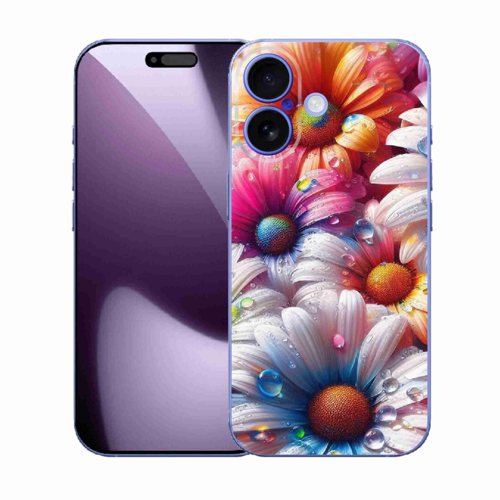 Gélový kryt mmCase na iPhone 17 - farebné margaréty