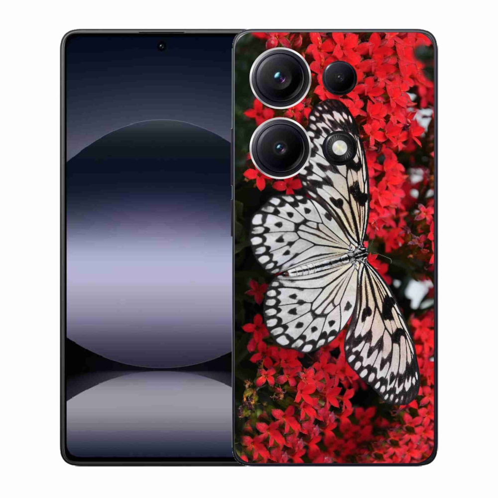Gélový kryt mmCase na Xiaomi Redmi Note 14S - čiernobiely motýľ 1