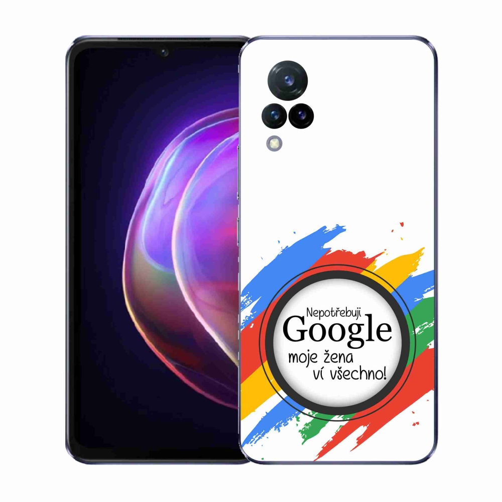 Gélový kryt mmCase na Vivo V21 4G/5G - žena vie všetko biele pozadie