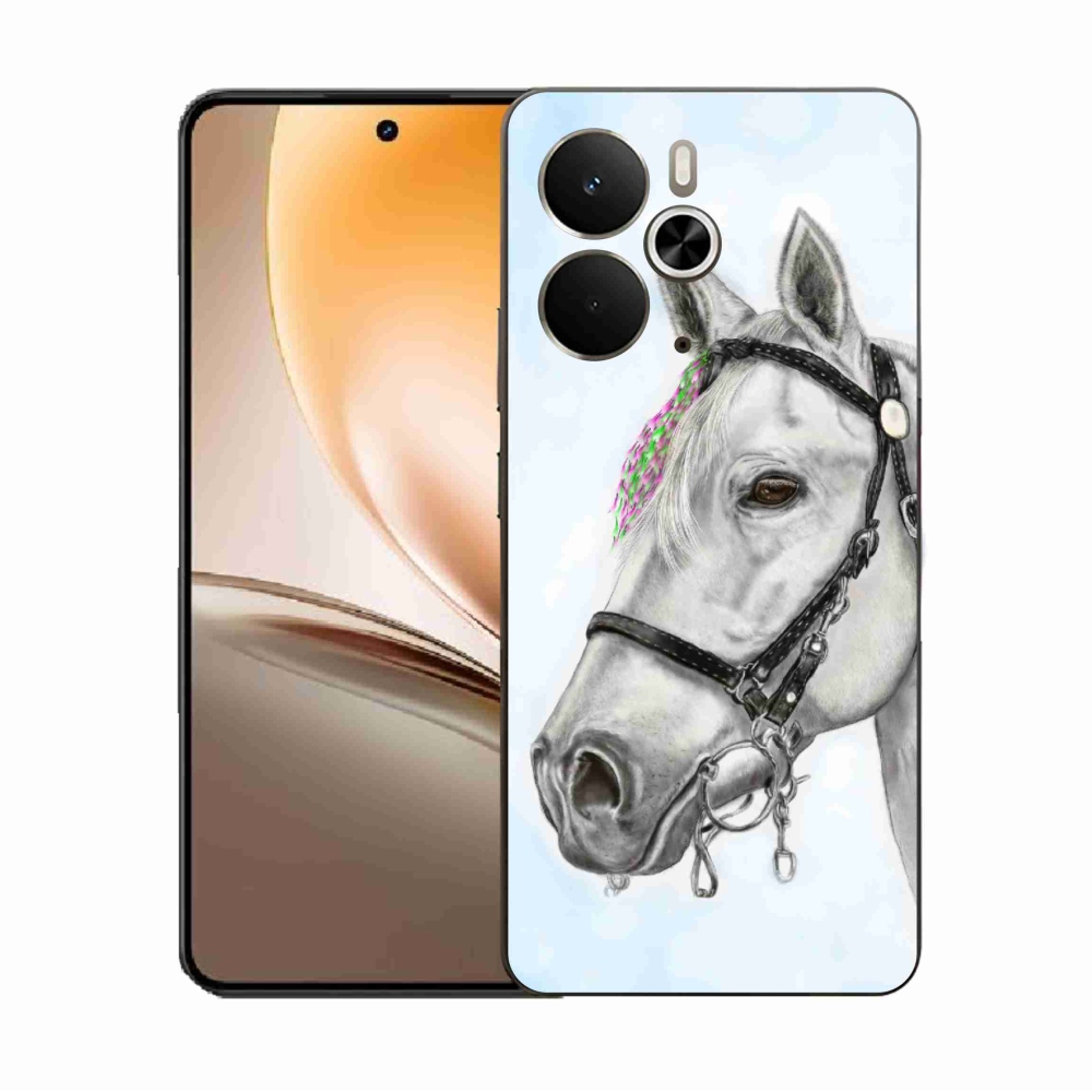 Gélový kryt mmCase na Realme 14 5G - biely kôň 1
